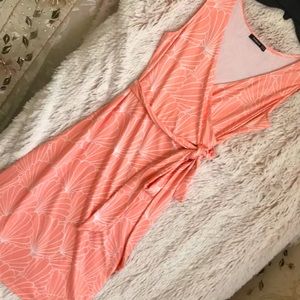 PattyBoutik Faux Wrap Sleeveless Dress